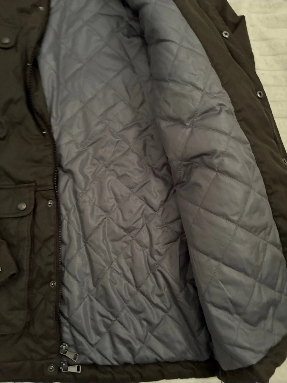 Johnnie-O Norton Quilted Snap Jacket Mens Medium Olive Green Utility Field Coat